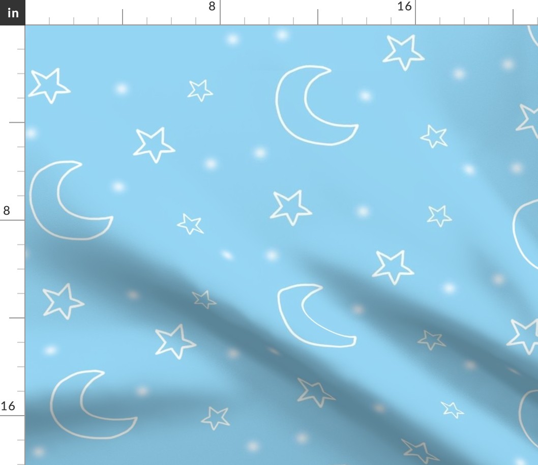Moon Stars on Blue Baby Boy Nursery 