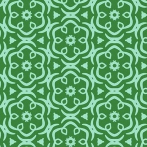 Jasmine - Floral Geometric Green Aqua Regular