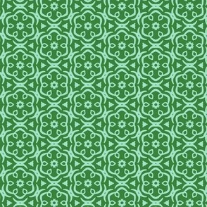 Jasmine - Floral Geometric Green Aqua Small