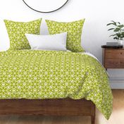 Jasmine - Floral Geometric Lime Green White Large 