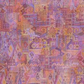 Abstract Tribal woven texture Pink Purple Orange