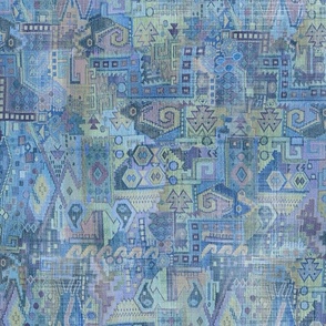 Blue Abstract Tribal woven texture