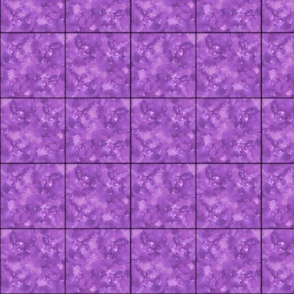 Deer Hunter Camo Cheater Quilt, Faux Stitched 4-Inch Blocks, Purple