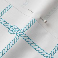 Modern Mariner's Nautical Knots // Grid of Ropes and Loops // Deep Blue on White