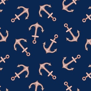 Anchors on navy background