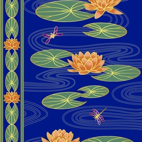 Art Deco Lotus Waterlilies