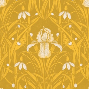l/ Art Nouveau Iris in Gold
