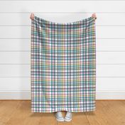 Multicolor Plaid on White; Coordinate for American Folksy Floral. Spindrift Studio, Cait Kirste