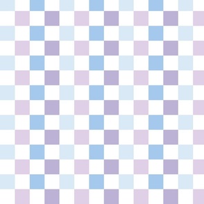 Dreamy Pastel Purple and Blue Checkers, Checkers, Checkerboard Pattern, Retro Check, Checkered