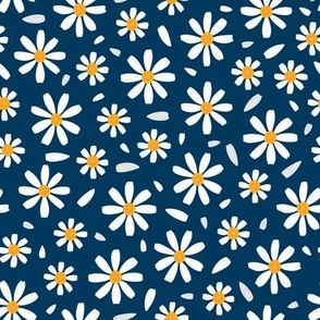 Daisy Flowers Navy Blue 2