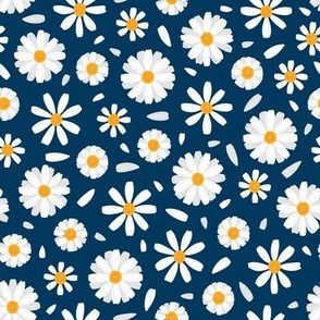 Daisy Flowers Navy Blue 3