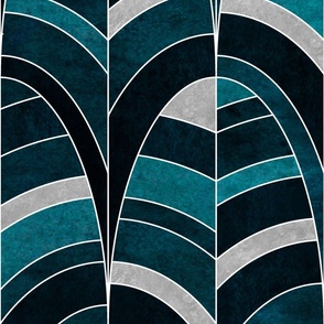 Art Deco Feathers - Vintage Glamour (Teal)