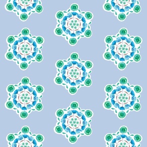 Groovy Flower Mandala-  Periwinkle Blue
