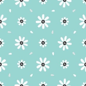 Daisy Flowers / turquoise 2