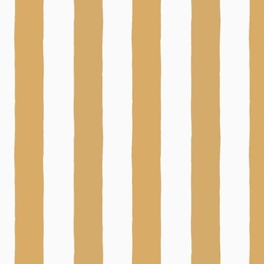 Modern Minimalist Two Tone White and Caramel Brown Deckchair Vertical Coastal Stripes