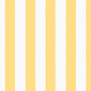 Modern Minimalist Handpainted Cream Yellow Deckchair Vertical Coastal Stripes