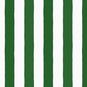 Modern Minimalist Two Tone White and Dark Green Deckchair Vertical Coastal Stripes