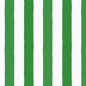 Modern Minimalist Two Tone White and Forest Green Deckchair Vertical Coastal Stripes