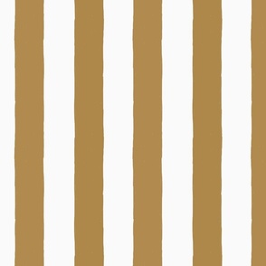 Modern Minimalist Two Tone White and Golden Brown Deckchair Vertical Coastal Stripes