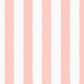 Modern Minimalist Two Tone White and Melon Pink Deckchair Vertical Coastal Stripes