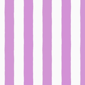 Modern Minimalist Two Tone White and Orchid Mauve Purple Deckchair Vertical Coastal Stripes