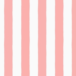 Modern Minimalist Two Tone White and Pink Deckchair Vertical Coastal Stripes