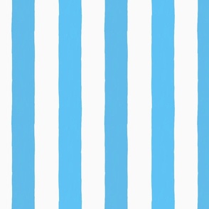 Modern Minimalist Two Tone White and Turquoise Blue Deckchair Vertical Coastal Stripes