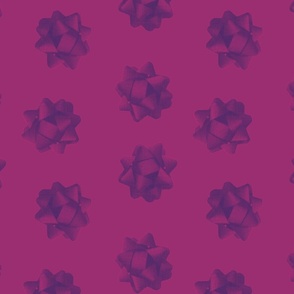 Kitsch ribbon bow gifts / present decoration spots / dotted star ribbons retro pop art screen print / regal purple