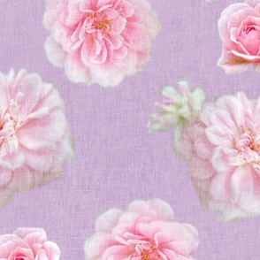 Jumbo walls Rose petals rosebud floating floral / realistic roses / pink sweetheart flowers /  kitsch lavender