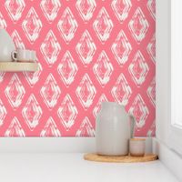 Diamond Shape Pattern Strawberry Pink and Offwhite