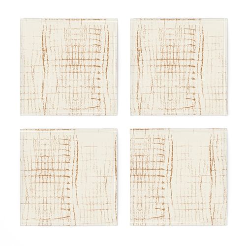 highly textured check grid / squares / textured abstract lines / rough checks / subtle texture / creamy white rustic brown