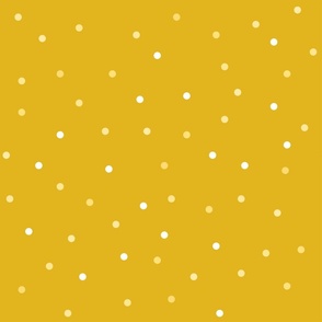 Seamless Yellow And White Random Polka Dots Pattern