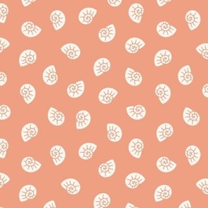 Boho Chic Oceanic Decor (Small size) : Delicate Seashell Patterns on Pinky Background