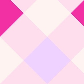 Dopamine diagonal pink and hot pink gingham check Large scale
