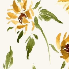 Sunflowers, Watercolor Sunflowers, Summer, Spring, Yellow, Country, Farmhouse, Cottagecore, Cabincore