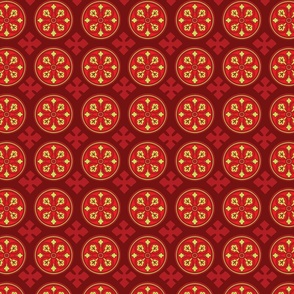 Circular Medevil Tiles -  Red