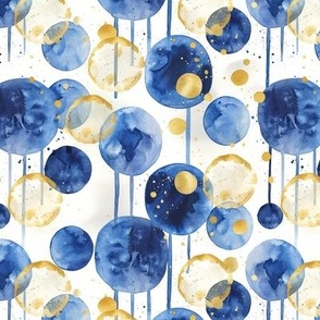 Blue and gold paint splat