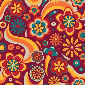 Groovy Psychedelic Floral 1960s