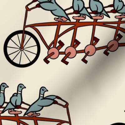 Pigeons on a bike