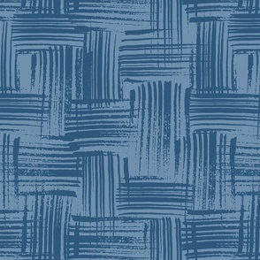 Paint Stroke Woven Texture in Sapphire Blue
