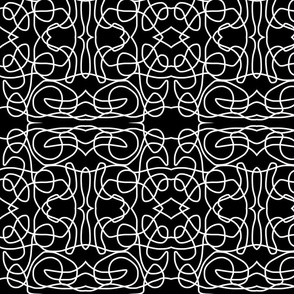 Moroccan Mosaic - white lines on black