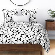 retro black and white flowers (jumbo scale) | bold abstract floral pattern