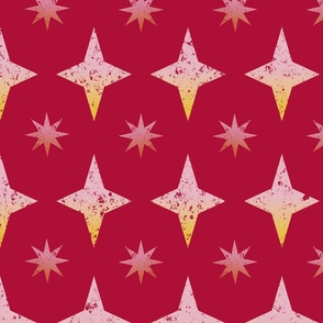 Hollywood Glam Ruby Red and Gold Metallic Wallpaper