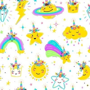 Magic Unicorn Cute Smiling Celestial bodies 1