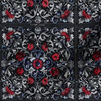 Red White and Blue Gothic Quilt Square 4