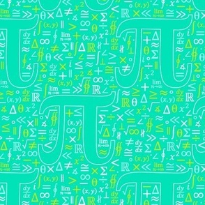  Math Symbols & Pi (Aqua)