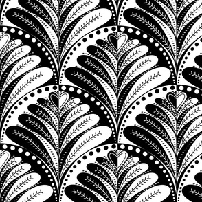 Flourish_Vintage Glamour_Metallic wallpaper _Monochrome_ Black and white