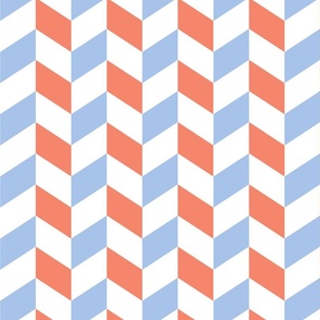 colour block chevron/blue and red