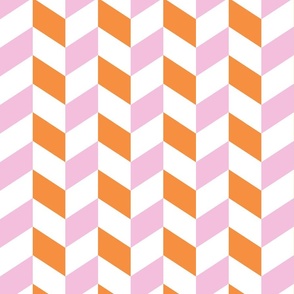 colour block chevron/orange and pink