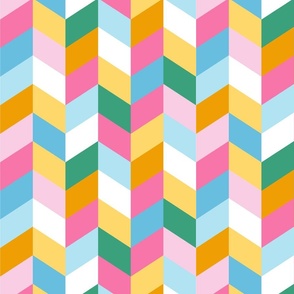 colour block chevron/multicolour